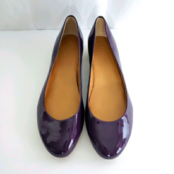 J Crew Lily Metallic-heel Patent Ballet Flats - Picture 1 of 5